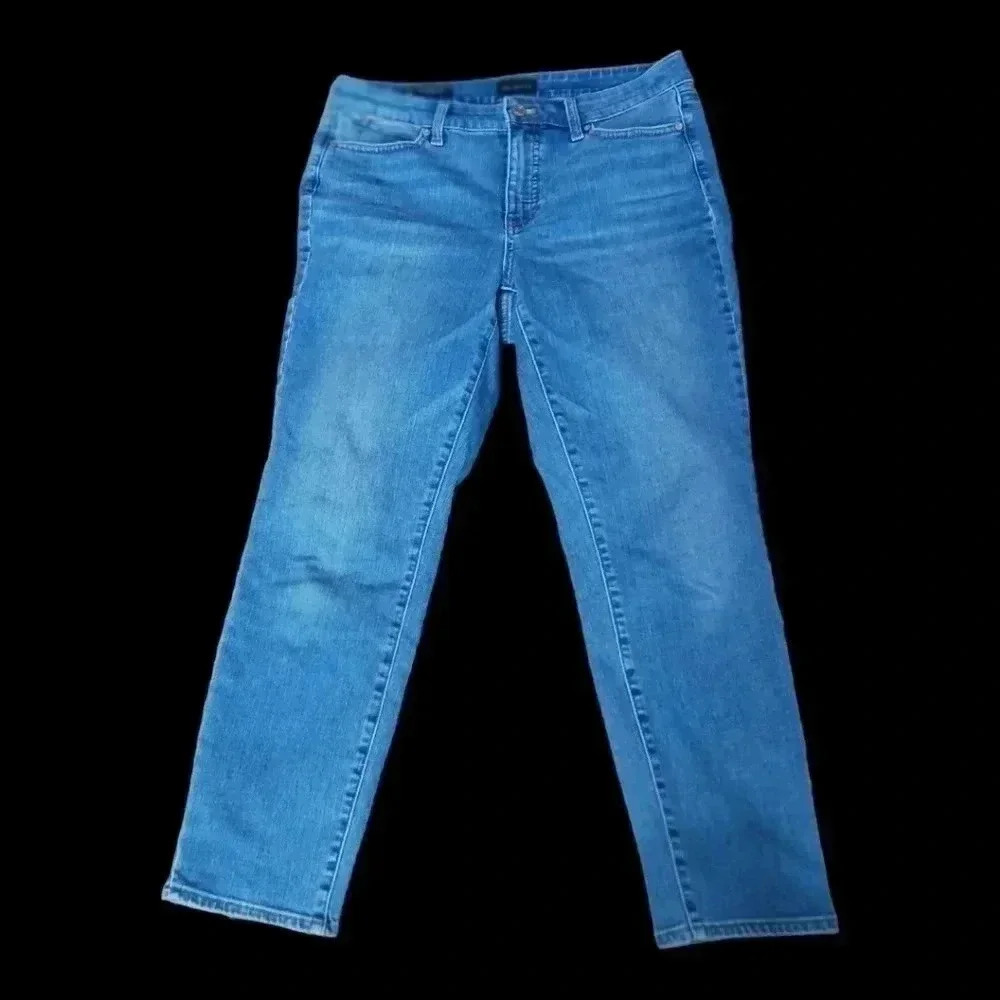 Talbots women slim ankle jeans blue color size 8P